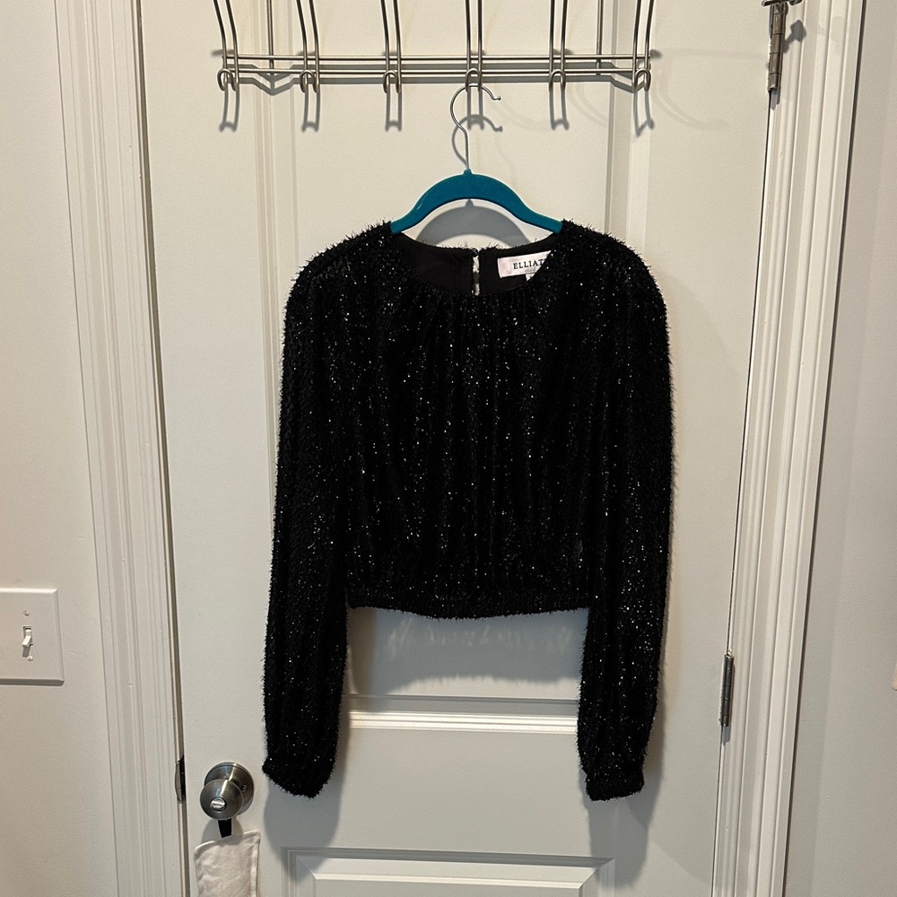Elliatt Black Shimmer Long Sleeve Blouse